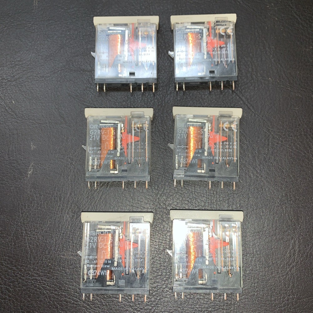 (6) Lot Of Omron G2RV-1-S-G 21VDC Power Relay 1 Pole Plug-In 6A 250Vac 30Vdc