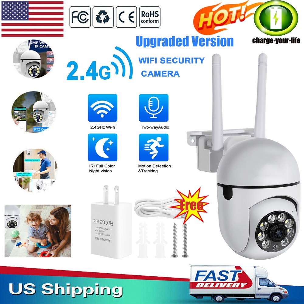 Wireless 2.4G WiFi Security Camera System Smart Home Night Vision Cam 1080P 2025