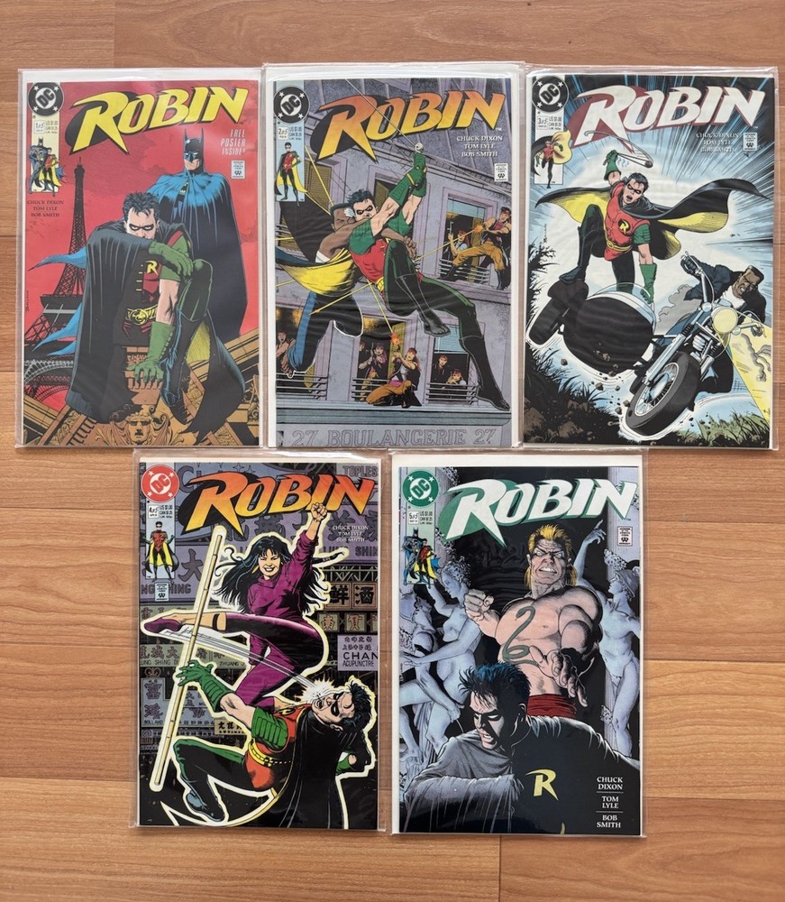 Robin #1 2 3 4 5 DC 1991 Batman Comic Book Set 1-5 Complete Mini Series NM!