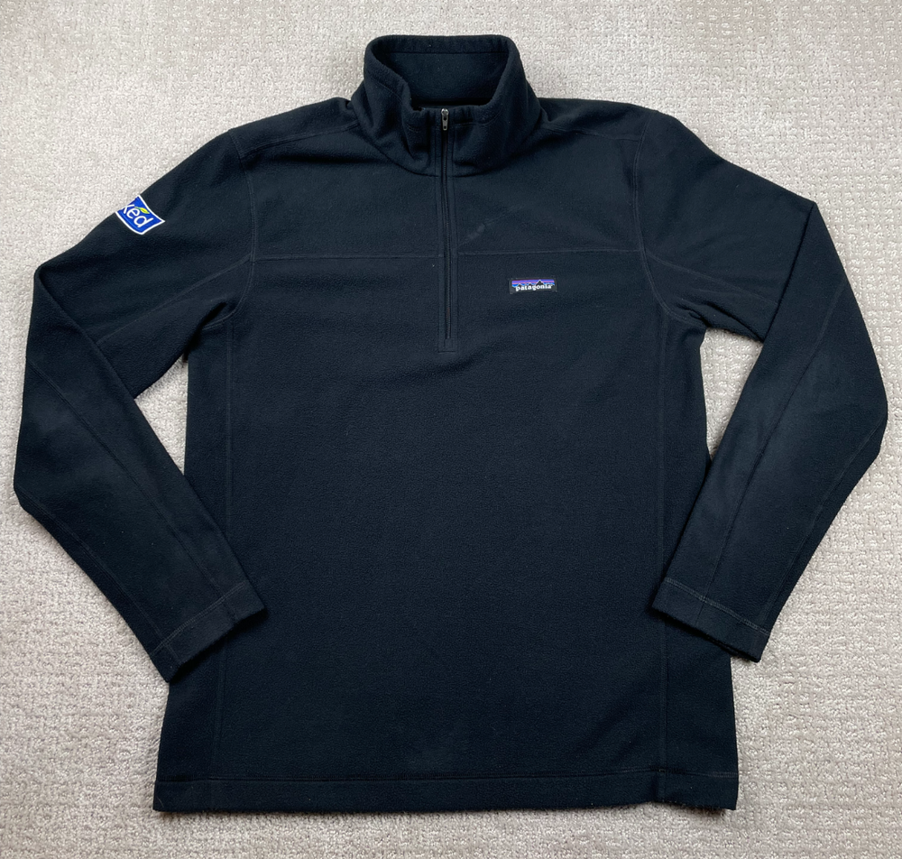 Patagonia Sweater Mens M Black Micro D 1/4 Zip Fleece Pullover Outdoors 26176