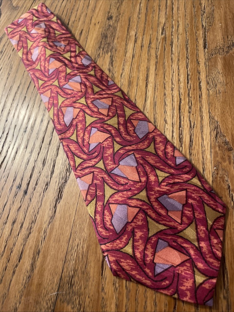 Vintage EUC Jhane Barnes Silk Abstract Geometric Tie Necktie Made In Japan