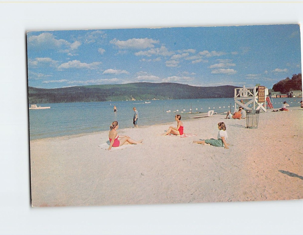 Postcard Mt Sunapee State Park Beach Lake Sunapee NH