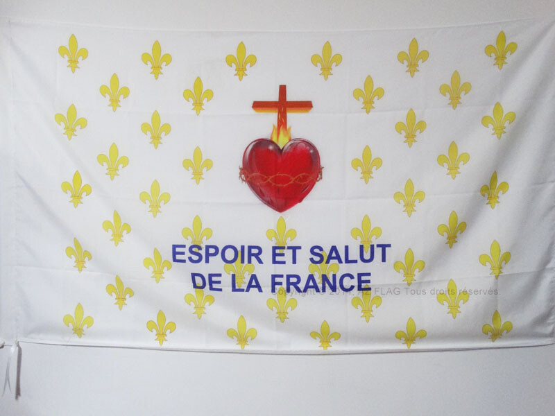 French Royal Catholic Fleur-de-Lis Flag 2x3 ft for Pole ESF France