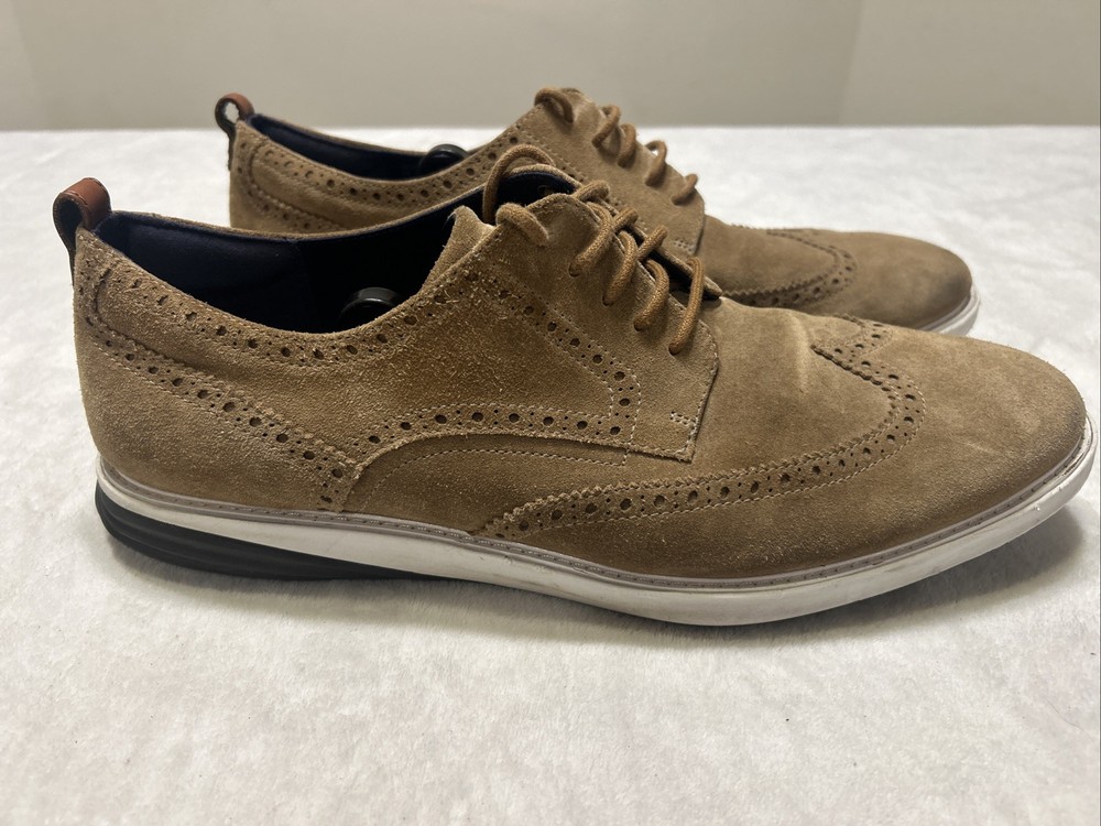 Cole Haan Men’s Shoes Size 16 Grand Shortwing Casual Brown White Leather Suede