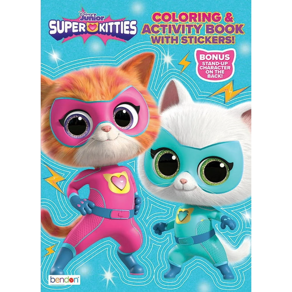 Disney Super Kitties Coloring and Activity Book with Stickers, 64 Pages by Bendo