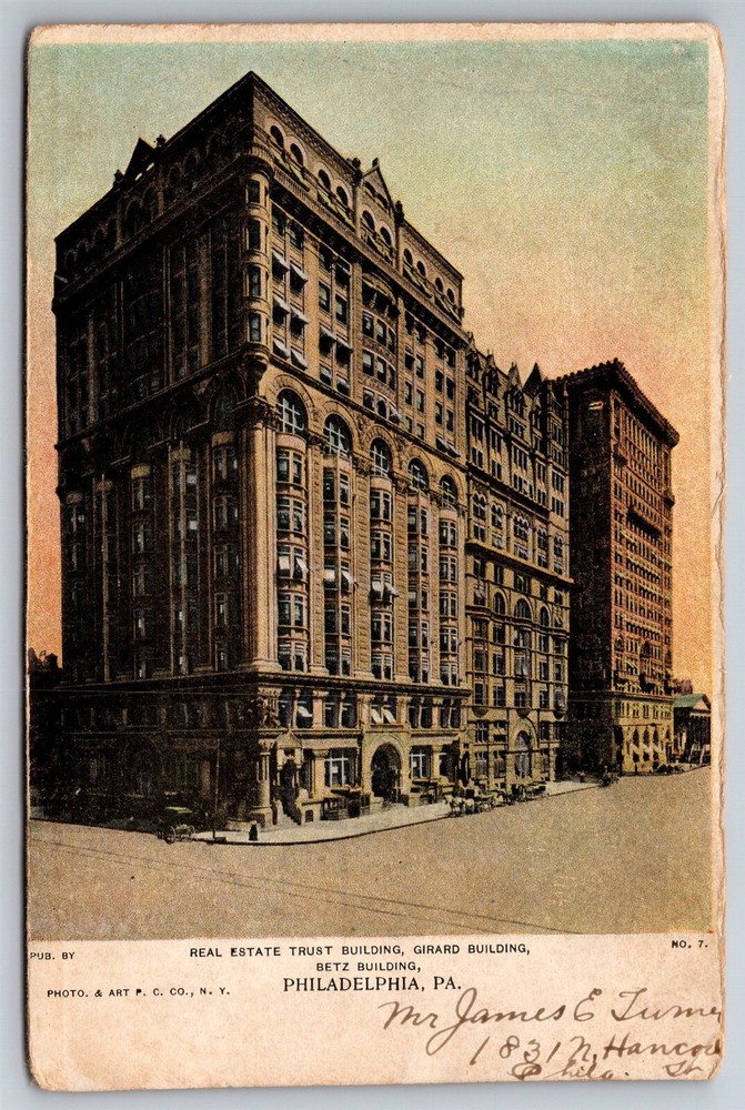 Real Estate Trust Bldg Girard & Betz Bldgs Philadelphia PA C1901 UDB Postcard K8