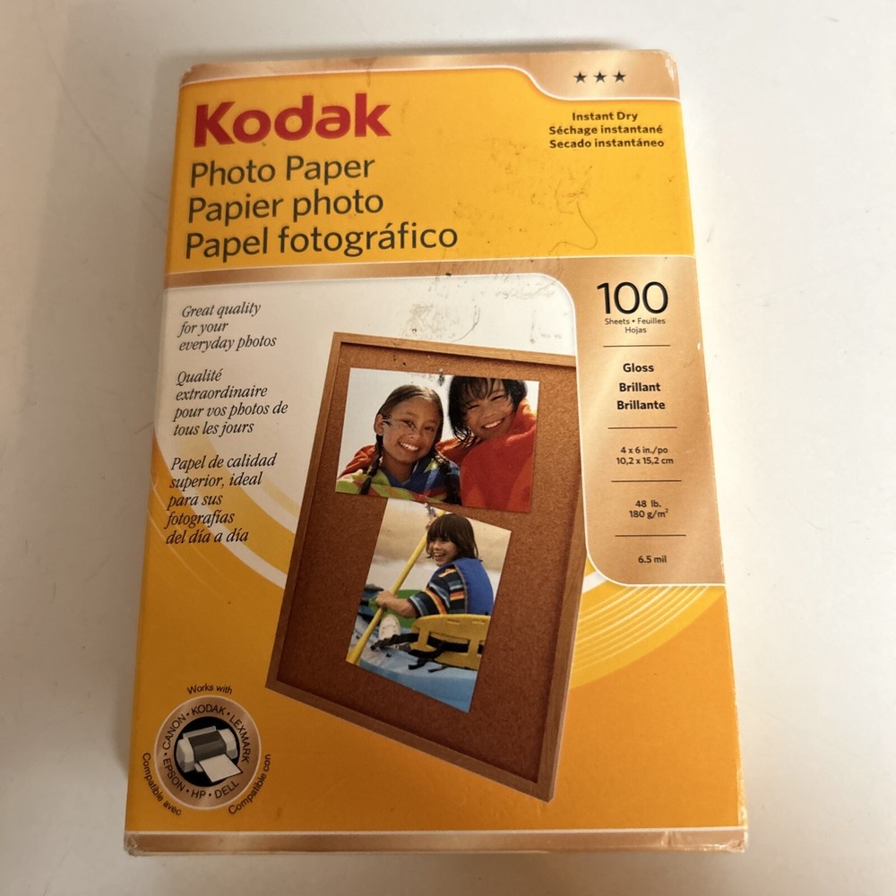 Kodak Premium Photo Paper 100 Glossy 4x6 Sheets NEW Instant Dry Inkjet Printers