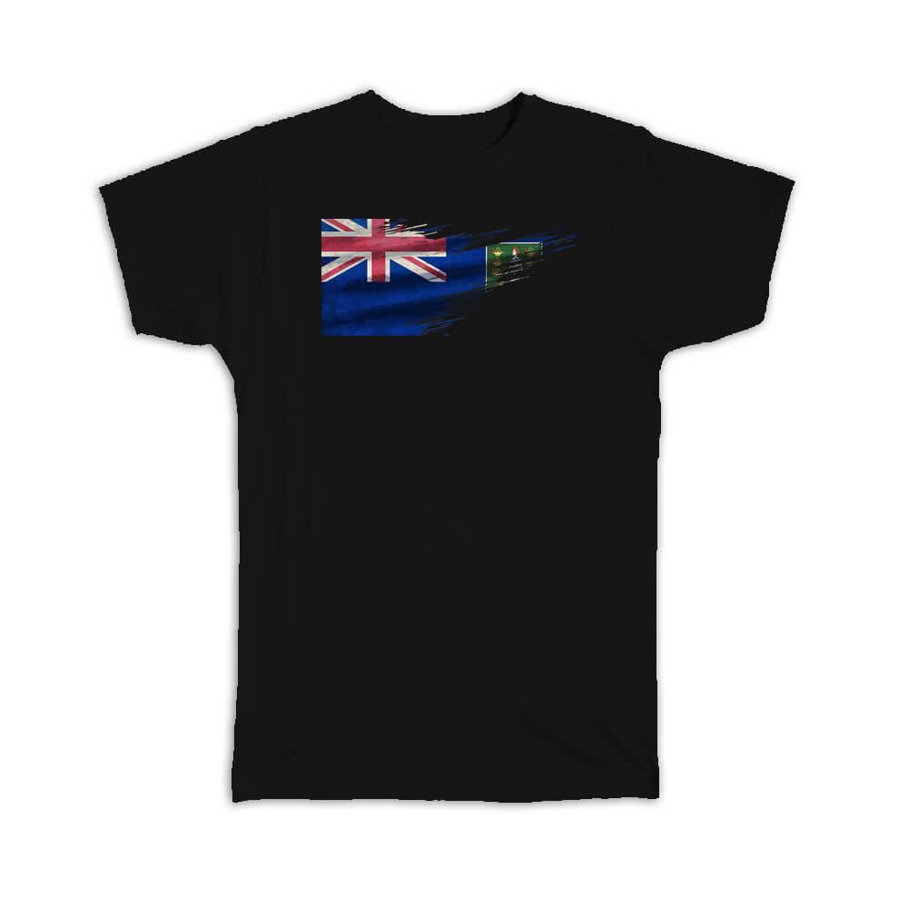 Gift T-Shirt : British Virgin Islands Flag Modern Country Expat