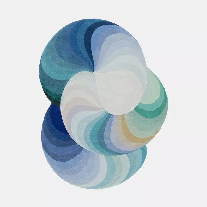 Irregular Shape Hand Tufted Modern Multicolor Area Rug For Bedroom living room
