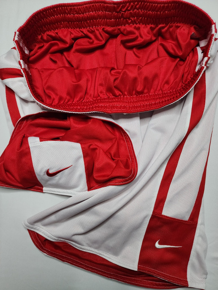 Nike Mens XXL Reversible Red White Baggy Mesh Athletic Stretch Basketball Shorts
