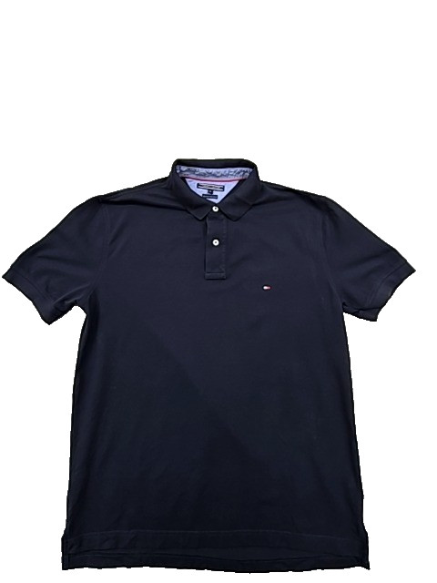 Tommy Hilfiger Men's Navy Polo Shirt XL Regular Fit Cotton Short Sleeve