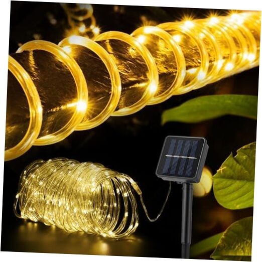 100 LED Solar Rope Light - 39ft Warm White Fairy String Lights Solar Powered