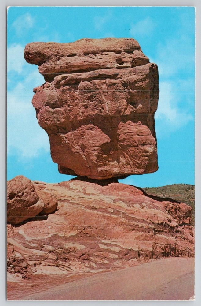 Balanced Rock Garden of the Gods Pikes Peak Colorado Chrome Postcard