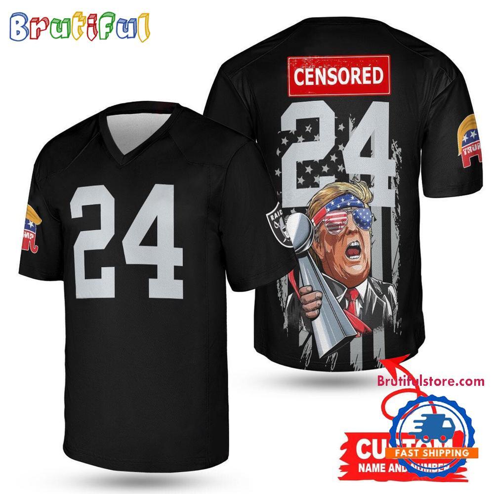 Las Vegas Raiders Donald Trump Super Bowl Trophy Football Jersey