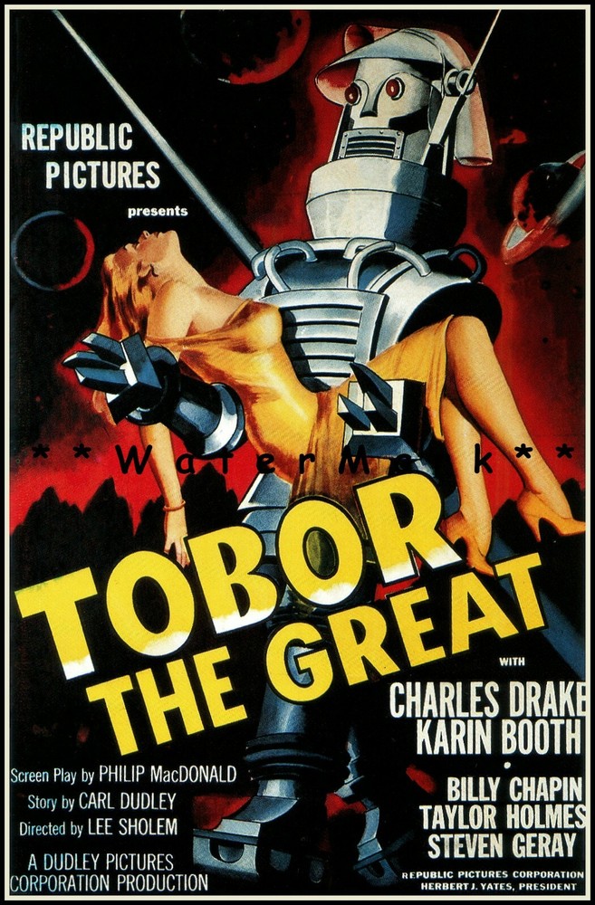 Tobor The Great 1954 Science Fiction Film Vintage Poster Print Retro Robot Art