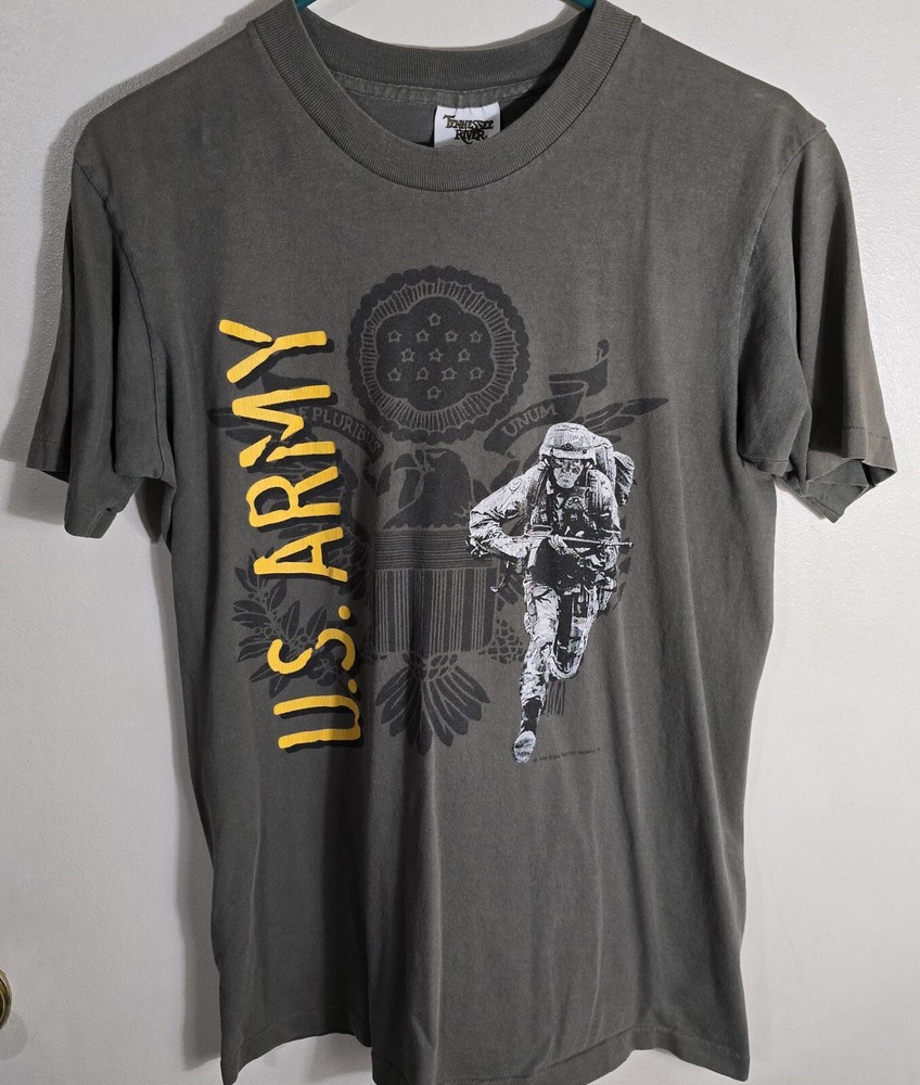 Vintage 90s Usa Army Military Single Stitch Made In The Usa T Shirt Size Medium