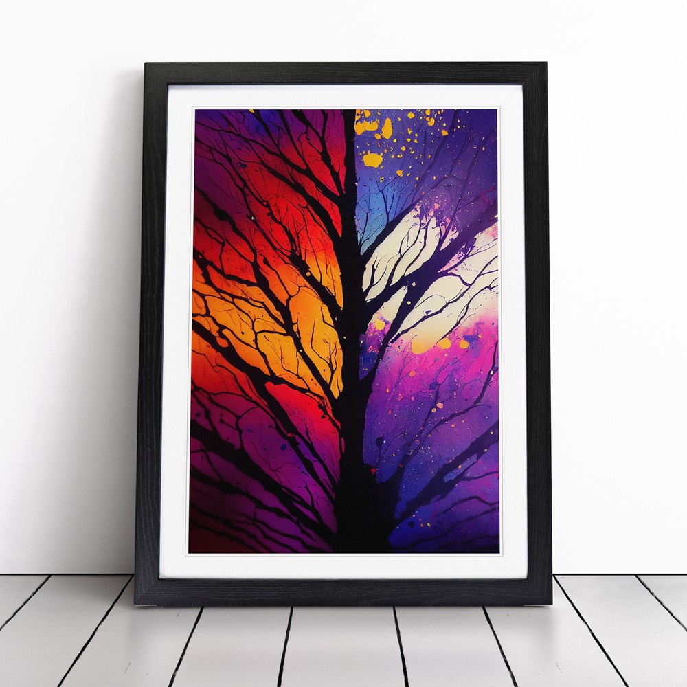 Vibrant Abstract Trees No.6 Wall Art Print Framed Canvas Picture Poster Decor