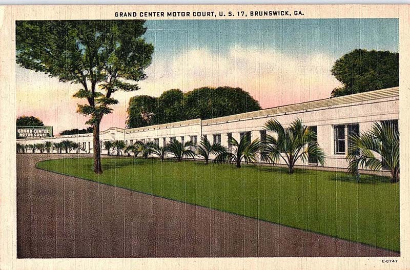 Postcard MOTEL SCENE Brunswick Georgia GA m/09 AI8164