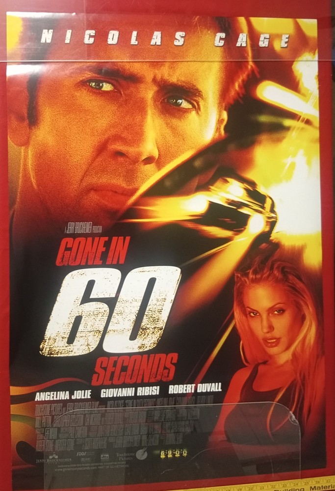 Gone In 60 Seconds Movie Poster Double Sided 27” X 40” Original Rolled Mint