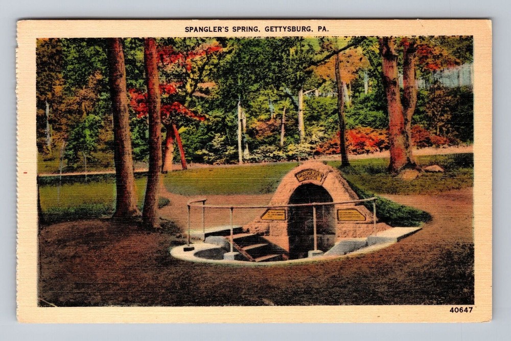 Pennsylvania PA Gettysburg Spangler's Spring Vintage Postcard