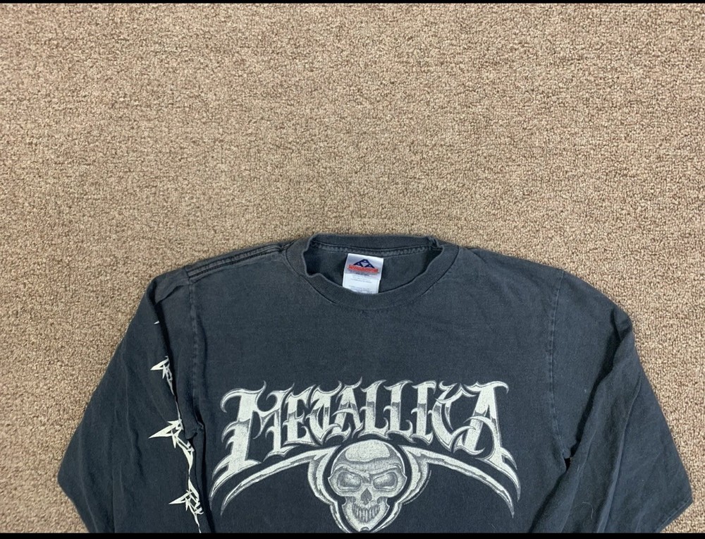 Vintage Metallica Skull Giant 2004 Long Sleeve T-Shirt Mens S Y2K Music Grunge