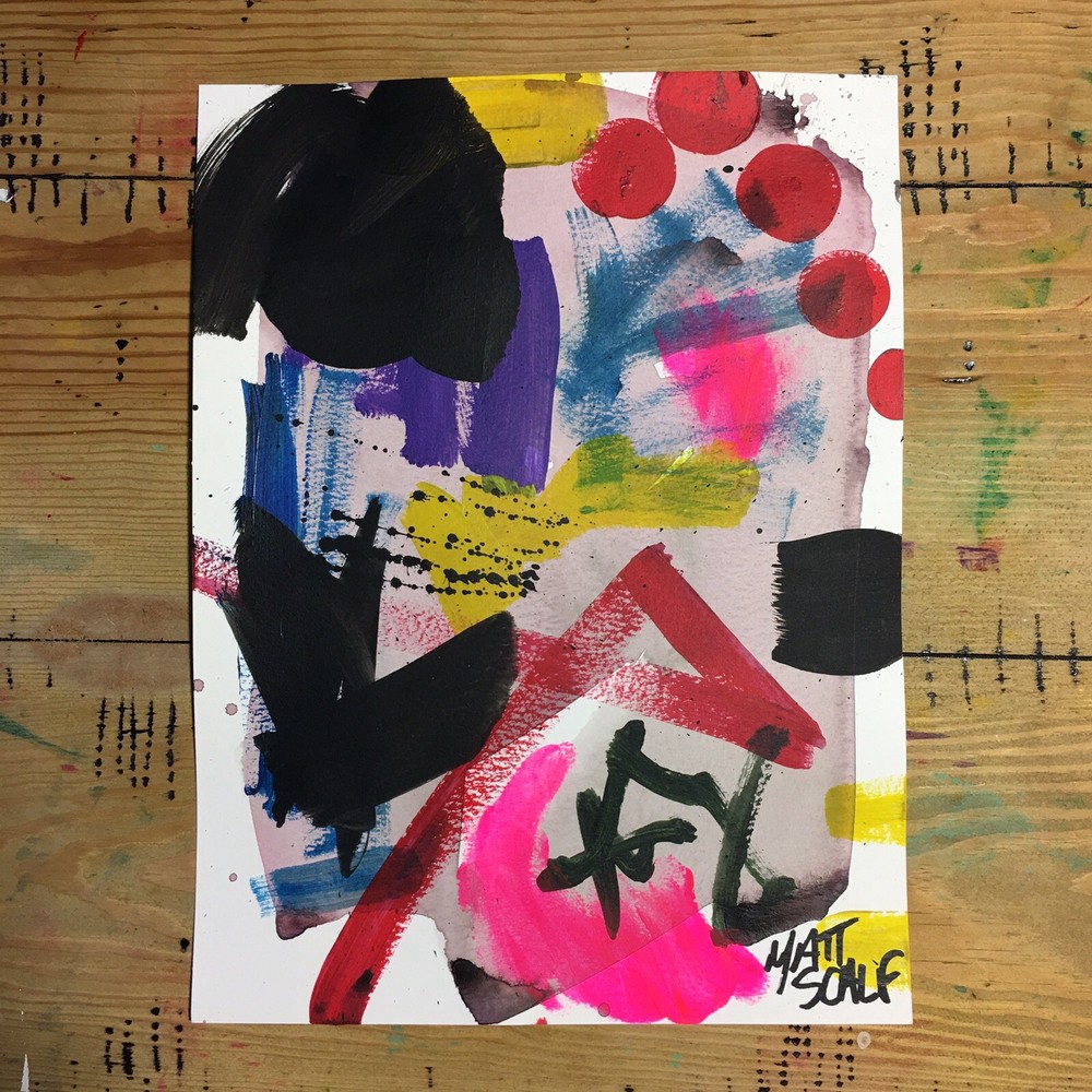 Matt Scalf 9x12 Colorful Abstract Contemporary Graffiti Modern Home Decor Signed-image