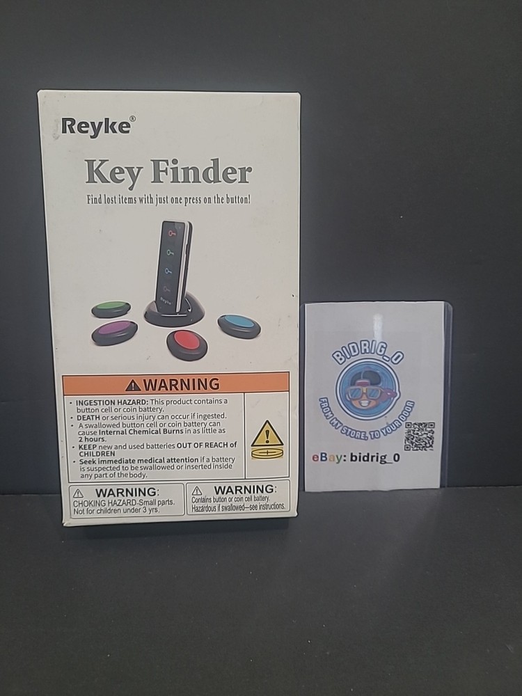 RF Key Finder Wireless Item Locator Tracker 4 Tags 131ft Range 80dB - SEALED BOX