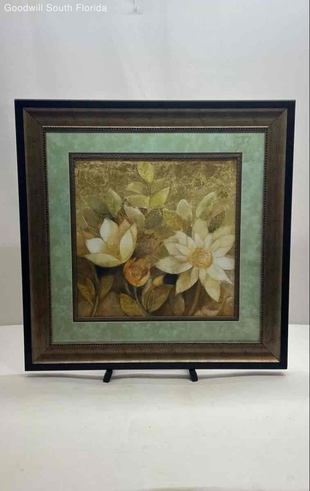 Gilded Waterlilies I Wall Decor Art Framed Print By Albena Hristova