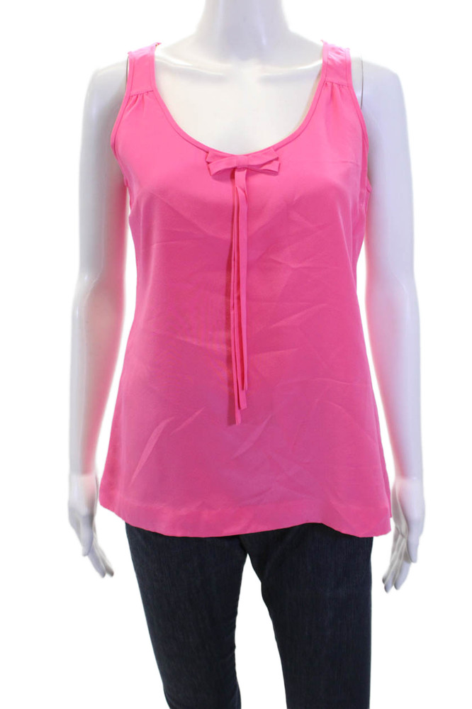 Kate Spade New York Womens Silk Bow Detail Scoop Neck Blouse Top Pink Size SFree Shipping in US $100+ Orders | $6.95 Orders Below