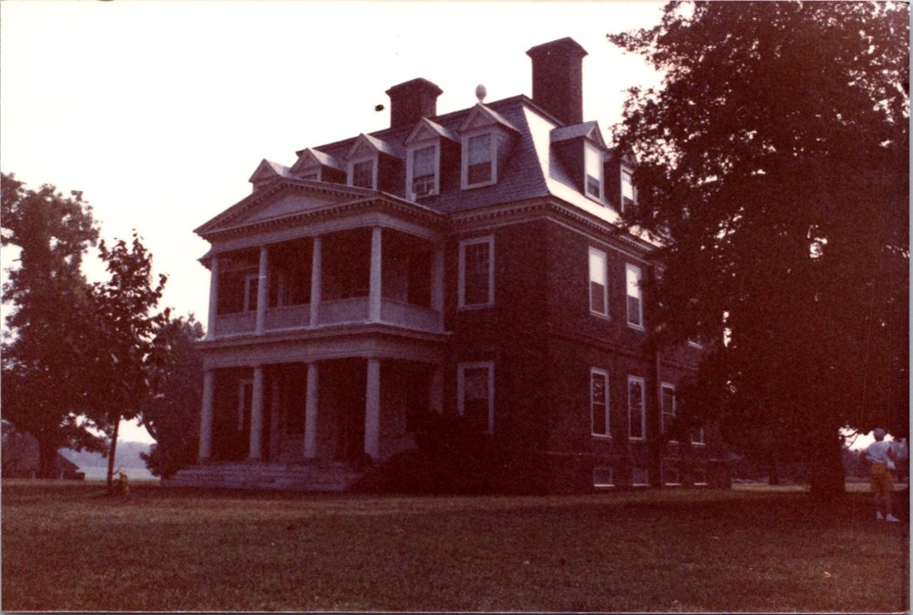 Vintage Color Photograph Historic Large Colonial Mansion Estate Home 3x5