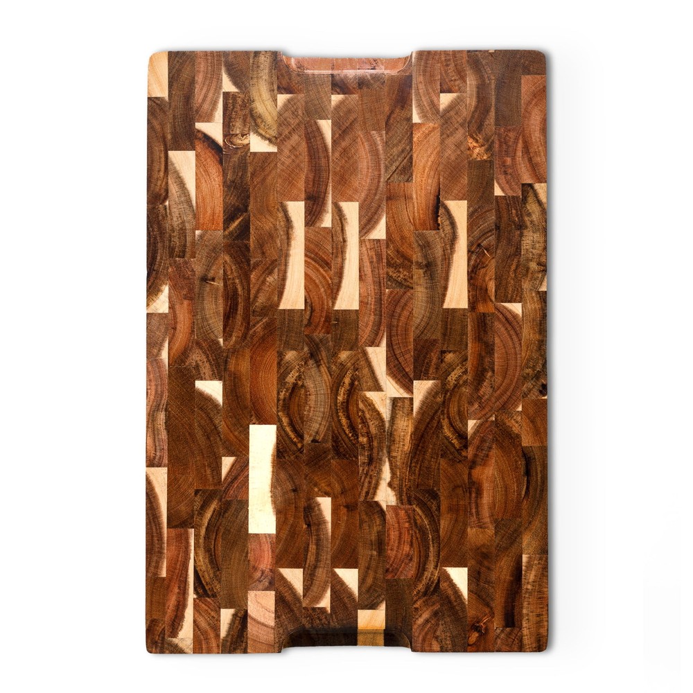 Acacia End-Grain Gourmet Cutting Board, 18” x 12” x 1.2”-image
