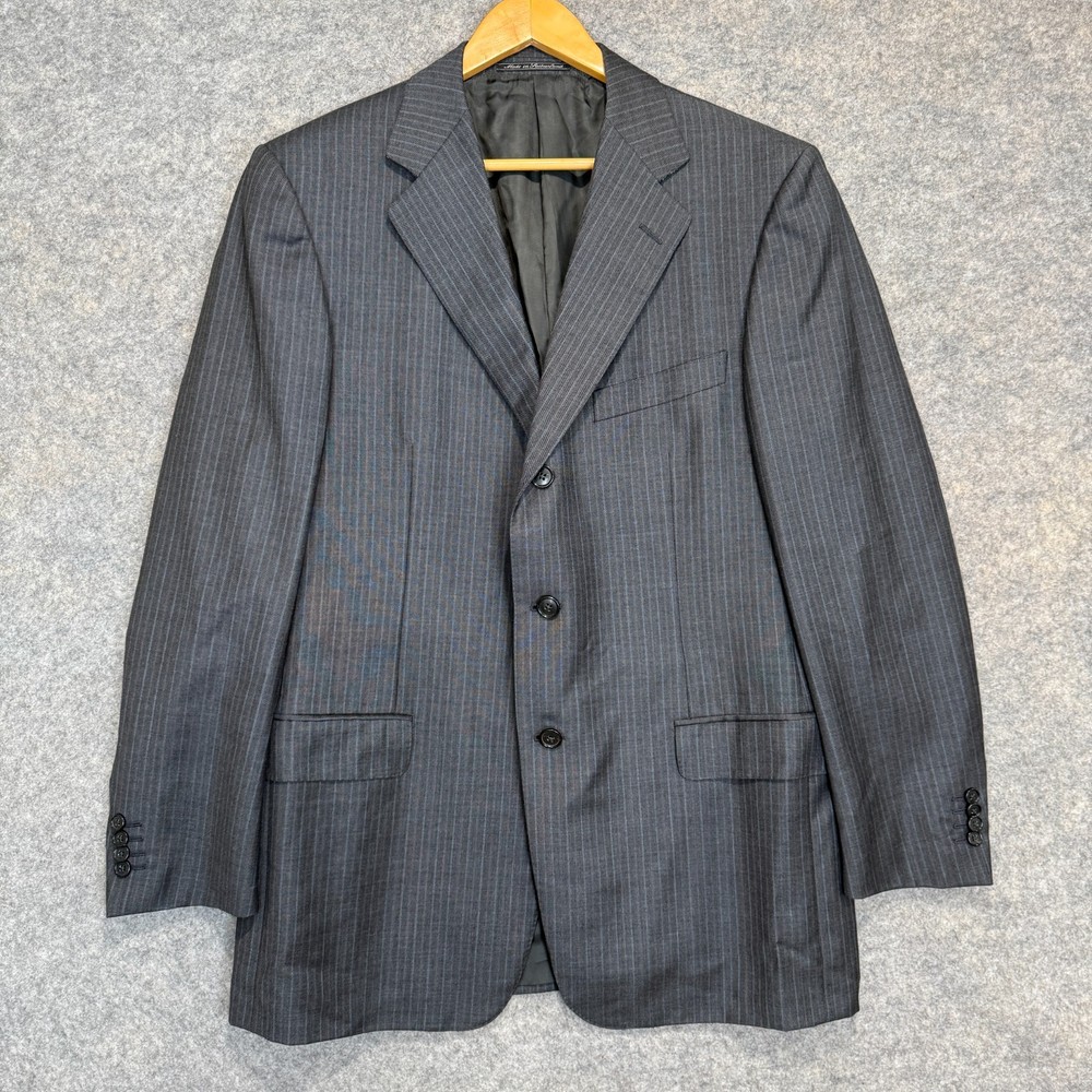 Ermenegildo Zegna Traveller 3 Button Suit Blazer Jacket Men 52 US 42 Gray Stripe
