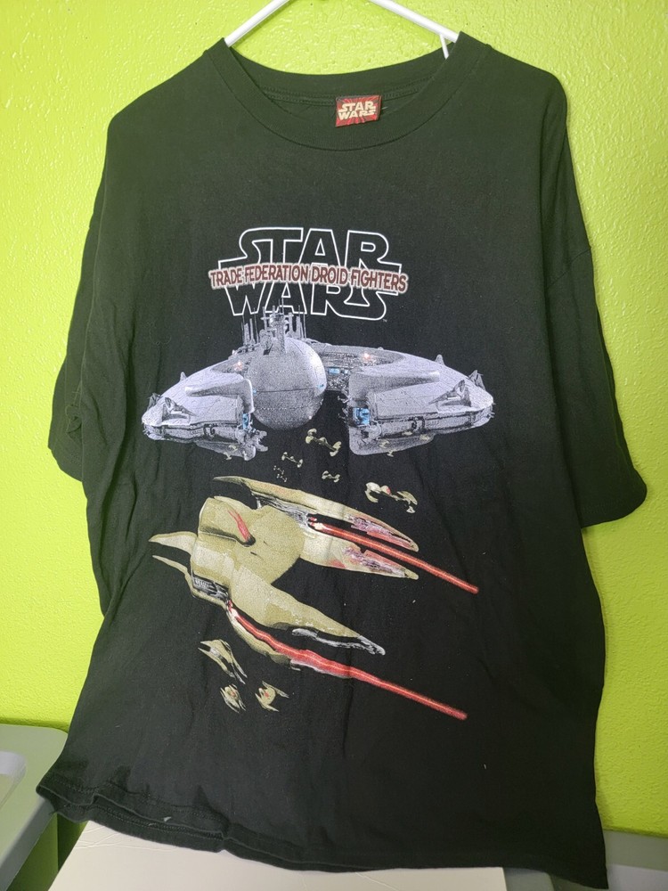 VTG Star Wars Trade Federation Droid Fighters Shirt 90's Size XL Graphic Rare