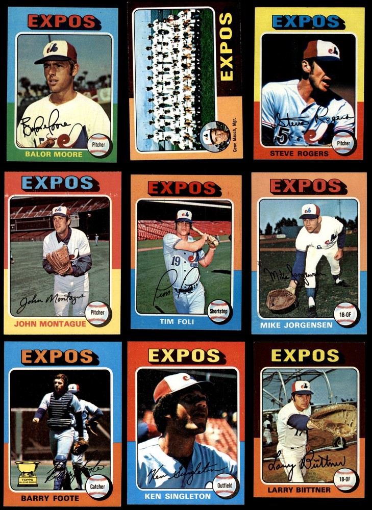 1975 Topps MINI Montreal Expos Team Set 6 - EX/MT 4784632