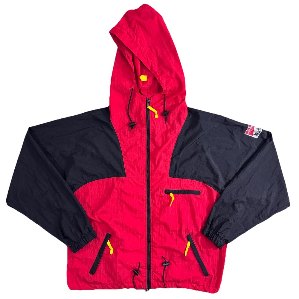 Vintage Marlboro Adventure Team Mens Jacket Size L Red Logo Zip-Up Windbreaker