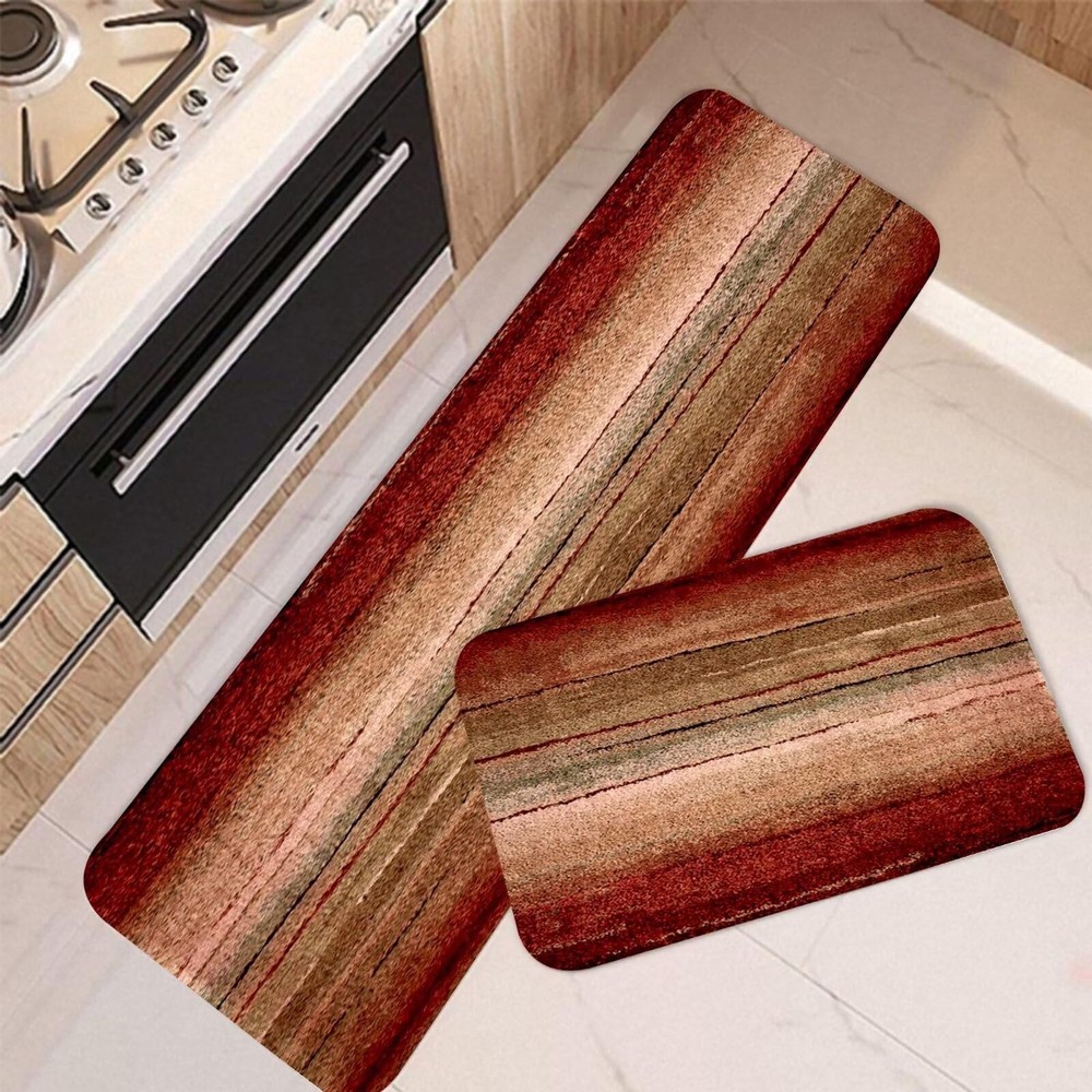 Abstract 2-Piece Non-Slip Farmhouse Kitchen Rug Set with Runner-image