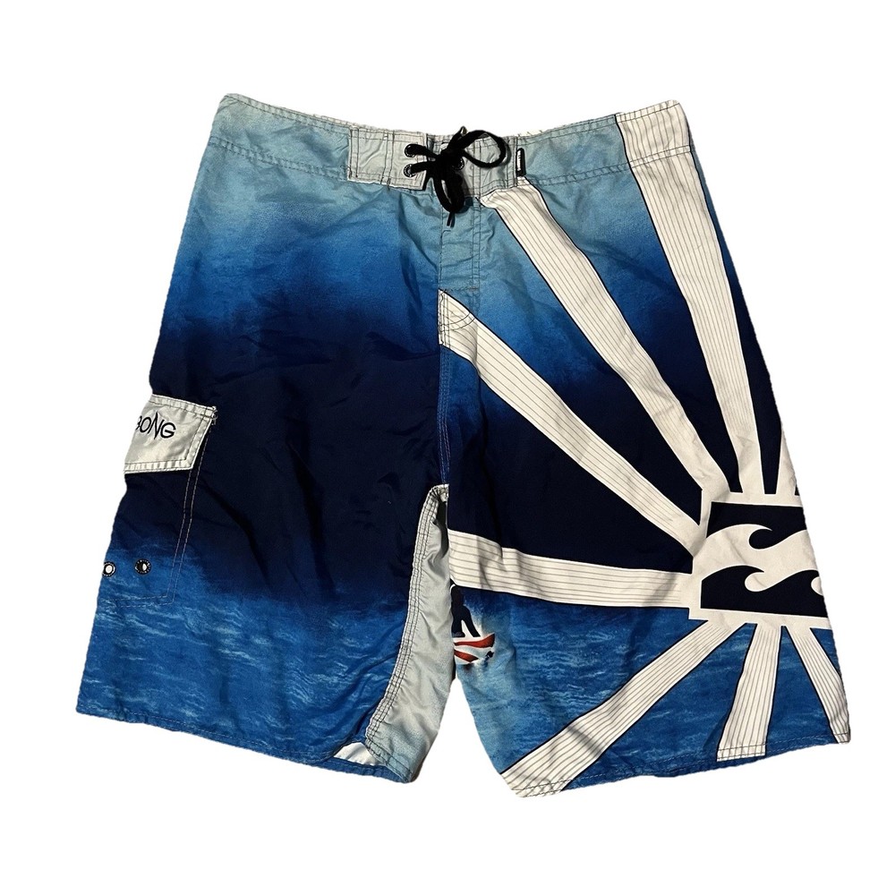 Billabong Board Shorts Men's 38 Blue Andy Irons Rising Sun Pipe Masters Surfing