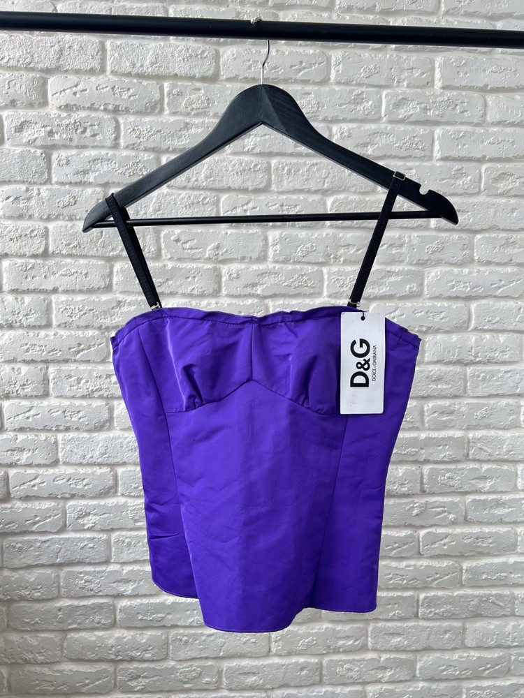 Dolce & Gabbana NWT Purple Bustier Zip Corset Top Women's Size 42
