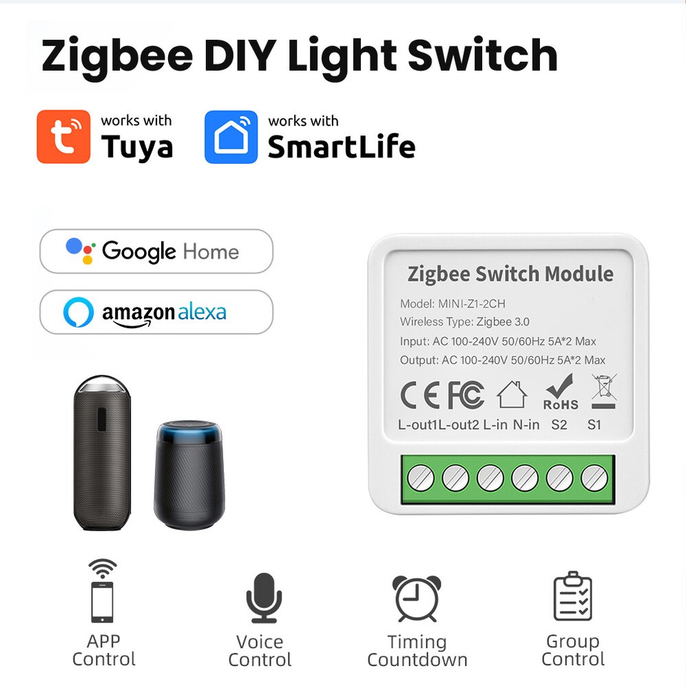 Tuya Mini 16A WiFi Switch Smart Life App 2 Way Control Smart Home Automation Mod