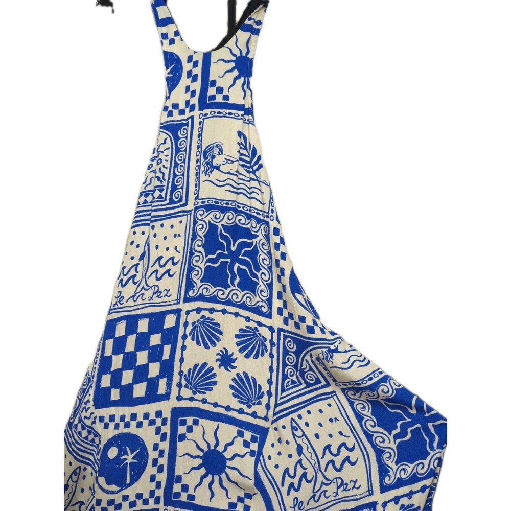 ECOTE Urban Outfitters Maxi Sundress Size Large  Abstract Graphic Mermaid Beach-image