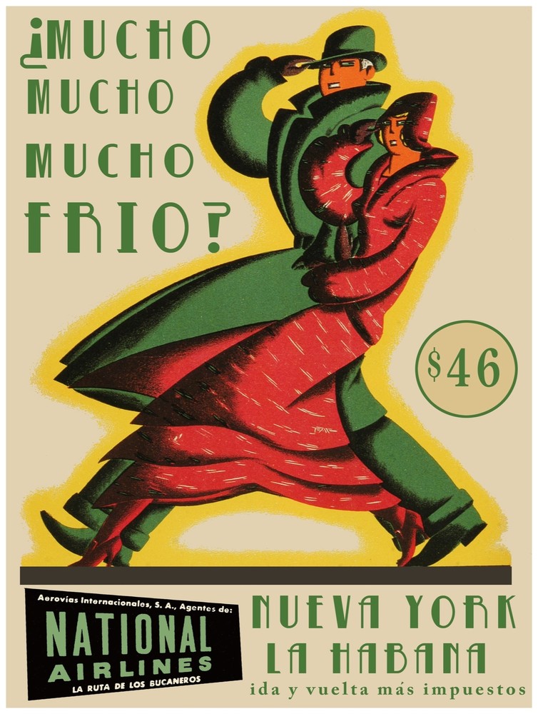 7609.Decoration Poster.Home Room wall design print.New York-Havana $46 trip