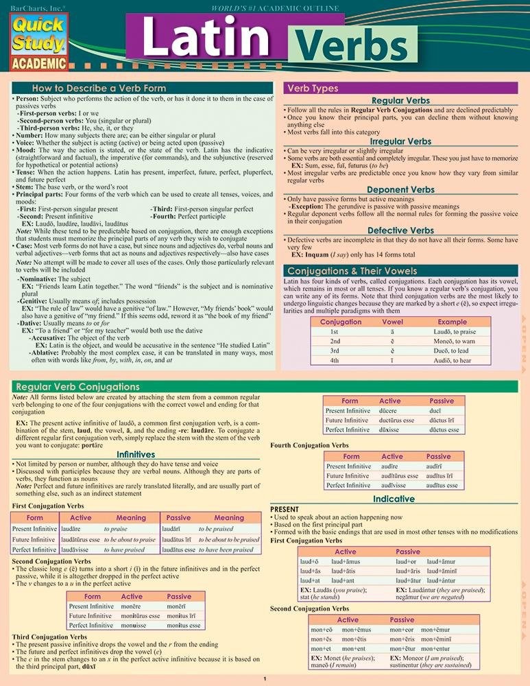Latin Verbs (Quick Study Academic)