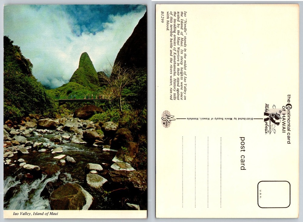 Vintage Iao Needle Valley Postcard Maui Hawaii Scenic Mike Roberts Unposted