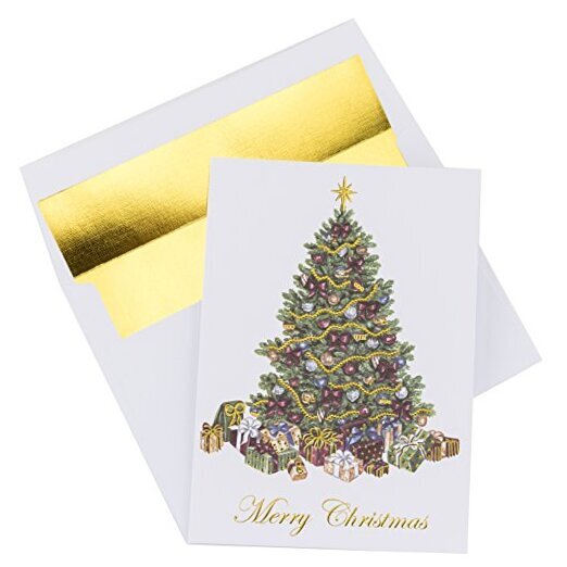The Napa Press Premium Christmas Cards - 20 Pack - Traditional Christmas Tree
