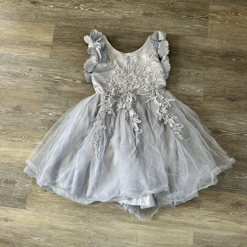 Trish Scully Bianka girls Gown Powder Blue Whimsical Fairy princess Party Sz 6