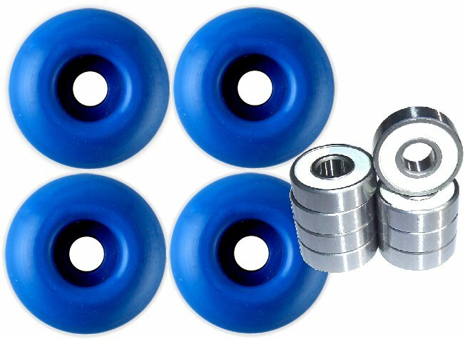 Blank Skateboard Wheels With ABEC 9 Bearings 52mm Blue