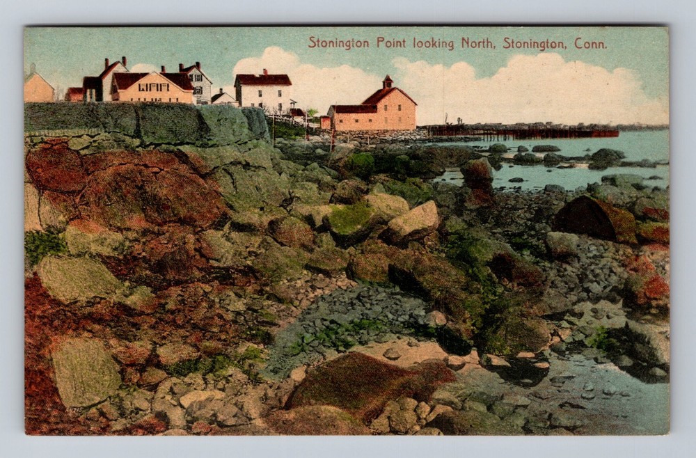 Stonington CT-Connecticut, Stonington Point Looking North, Vintage Postcard PC