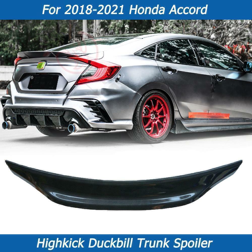 For 18-2022 Honda Accord JDM Style Duckbill Highkick Trunk Spoiler Carbon Look