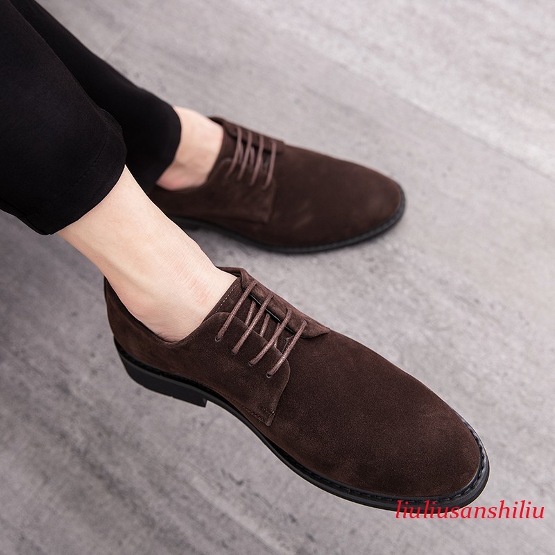 Chic Men's Faux Suede Round Toe Lace Up Shoes Dress Party Leisure Formal Oxfords