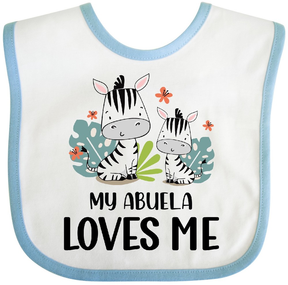 Inktastic Zebra My Abuela Loves Me Baby Bib Grandchild Grandmother Grandma Nana-image